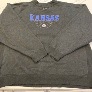 Kansas Jayhawks Basketball Sweatshirt Size XL Nike Center Swoosh